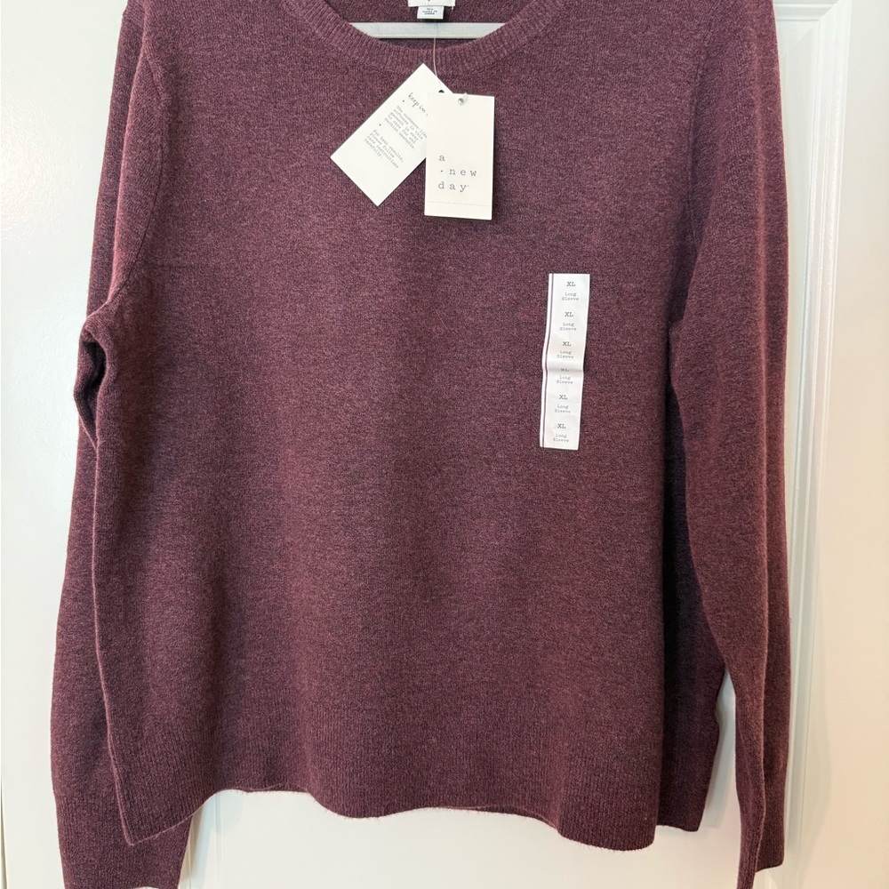 A New Day Burgundy Knit Pullover